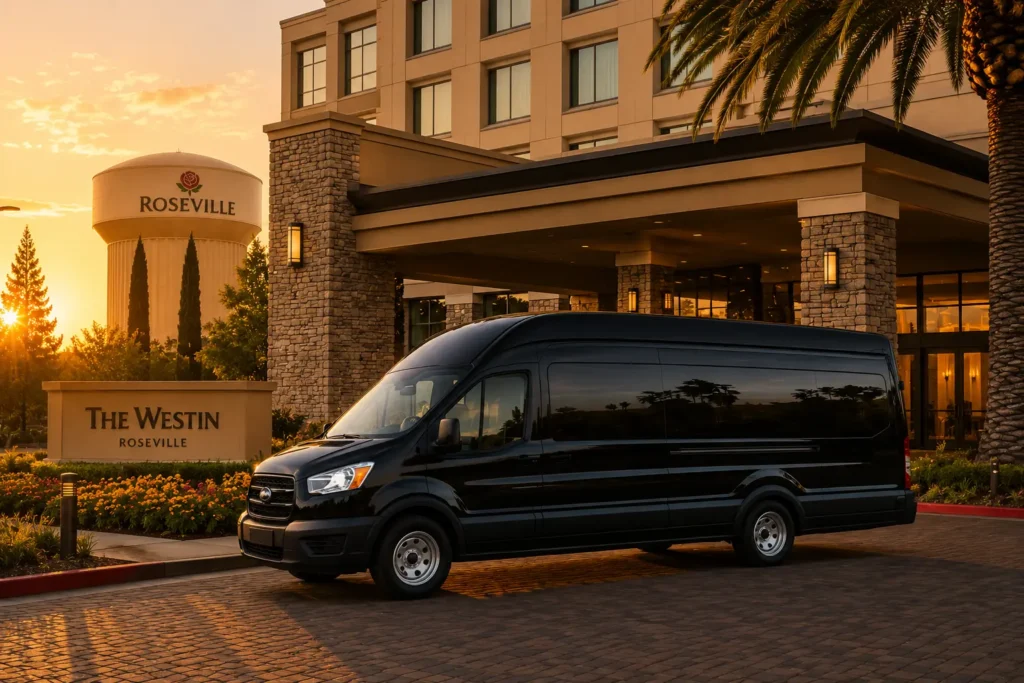 Roseville limousine service black luxury SUV northern california transportation
